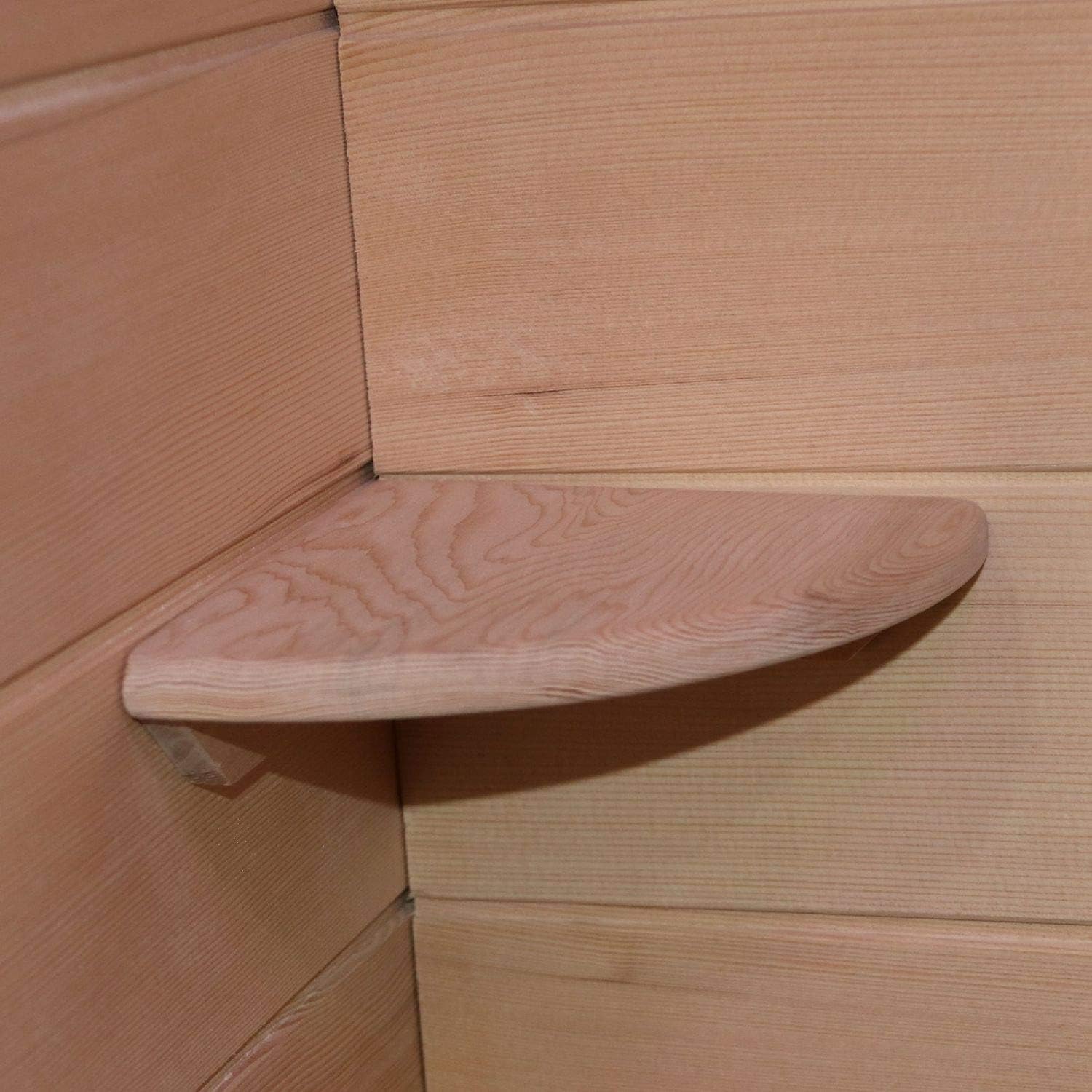Dewello® Infrarotkabine Infrarotsauna Laval Plus 135cm x 105cm für 1-2 Personen aus Hemlock Tannenholz mit Keramikstrahlern, LED-Farblicht, Bluetooth, FM,MP3,USB