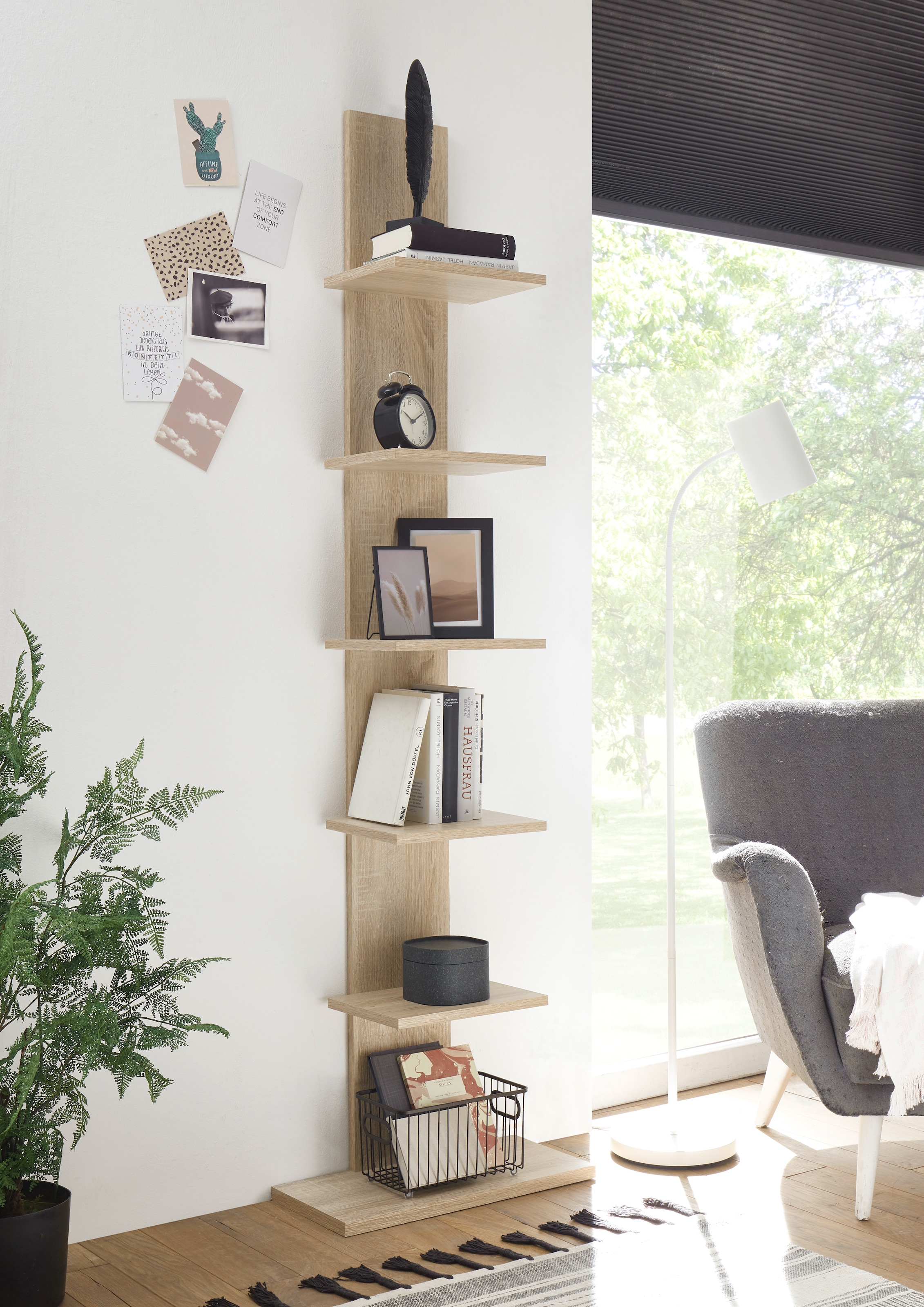 BEGA OFFICE Bücherregal »Wall« mit 6 Abstellflächen, 50x180 cm