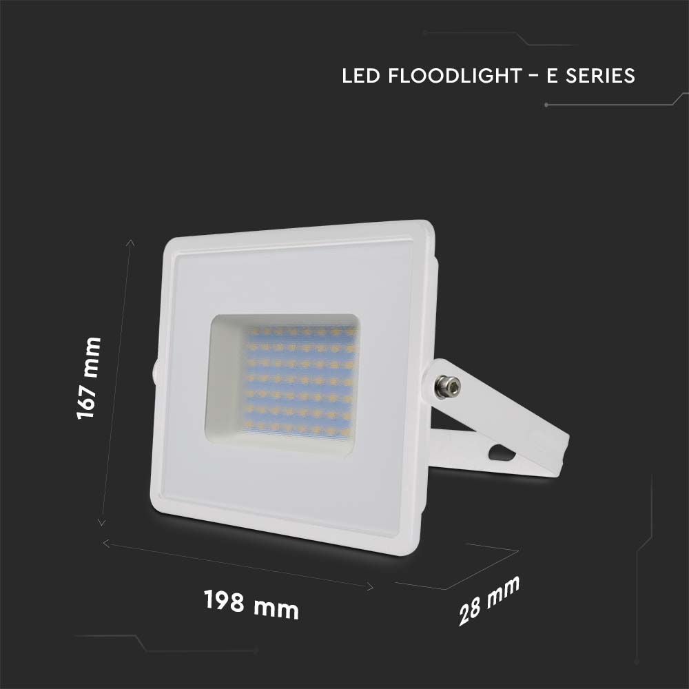 V-TAC VT-4051W-N - Witte LED-schijnwerper - E-serie - IP65 - 50W - 4300 lumen - 6500K