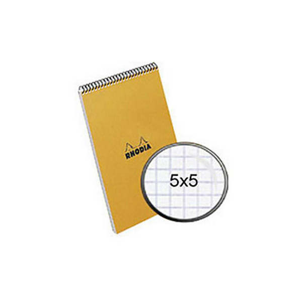 RHODIA Bloc RHODIA orange - A4 - spirales - 21 x 29,7 cm - 5x5 (Lot de 5)