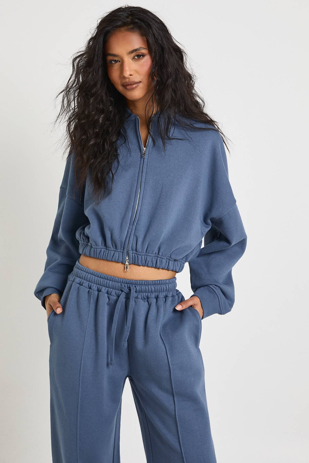 boohoo Survêtement Bomber Zippé Jambes Droites