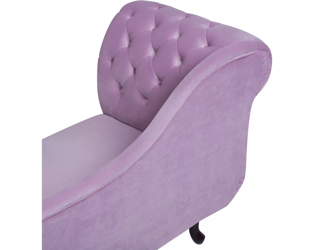 Méridienne en velours violet clair côté droite NIMES