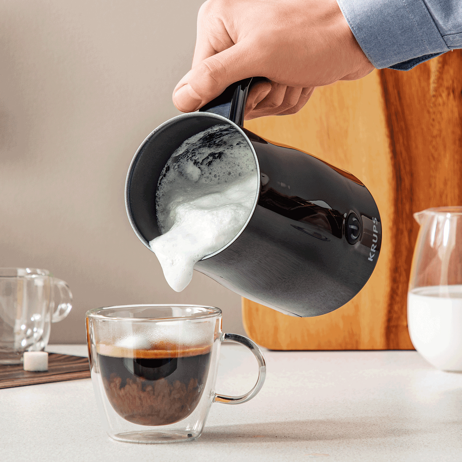 KRUPS Milchaufschäumer XL1008 - schwarz - 300 ml