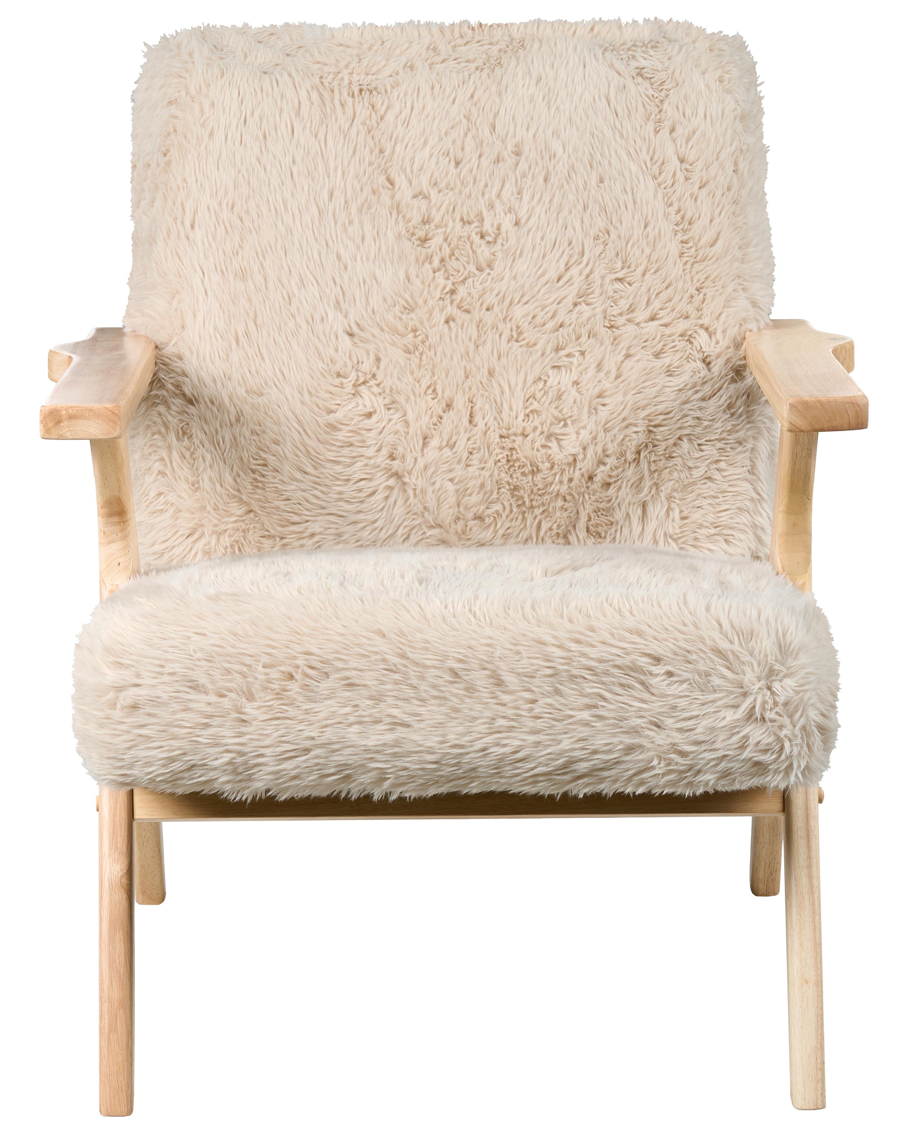 Fauteuil KISA Nepbont Lichtbeige