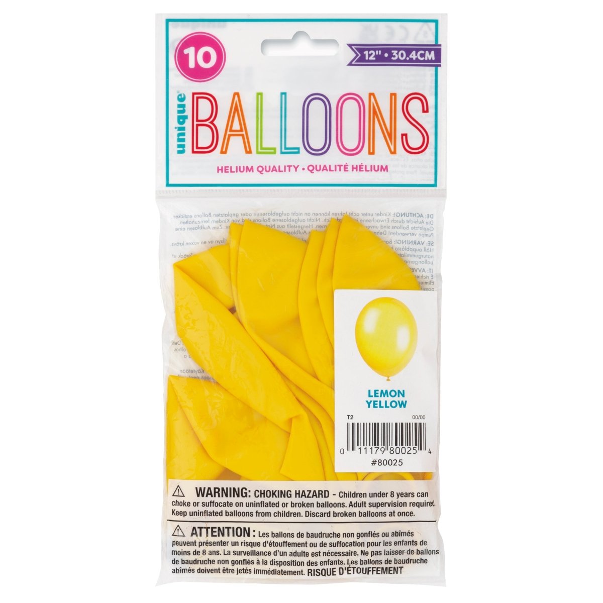 Gele Ballonnen Lemon 30cm 10st