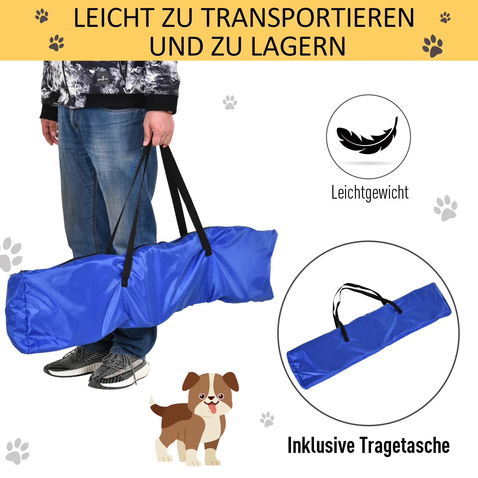 PawHut Agility Set 3-in-1-Training gelb