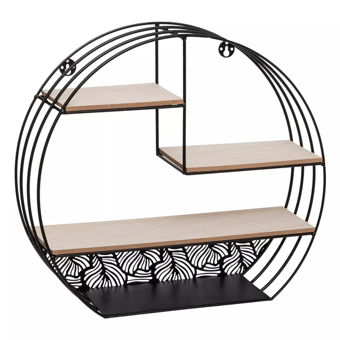 Etagère déco ronde métal (H36 cm) Théo Noir