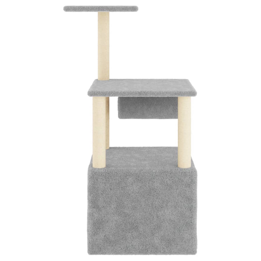 Arranhador para gatos vidaXL com postes de sisal cinza claro, 109,5 cm