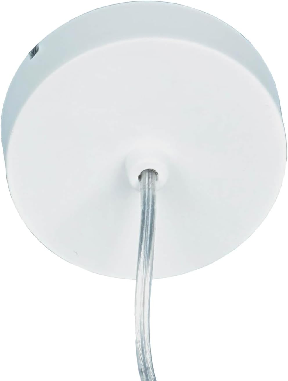 Licht-Erlebnisse Modische Pendelleuchte Stoff Schirm in Velours Optik Beige Weiß Ø50cm E27 Wohnzimmer Schlafzimmer Lampe