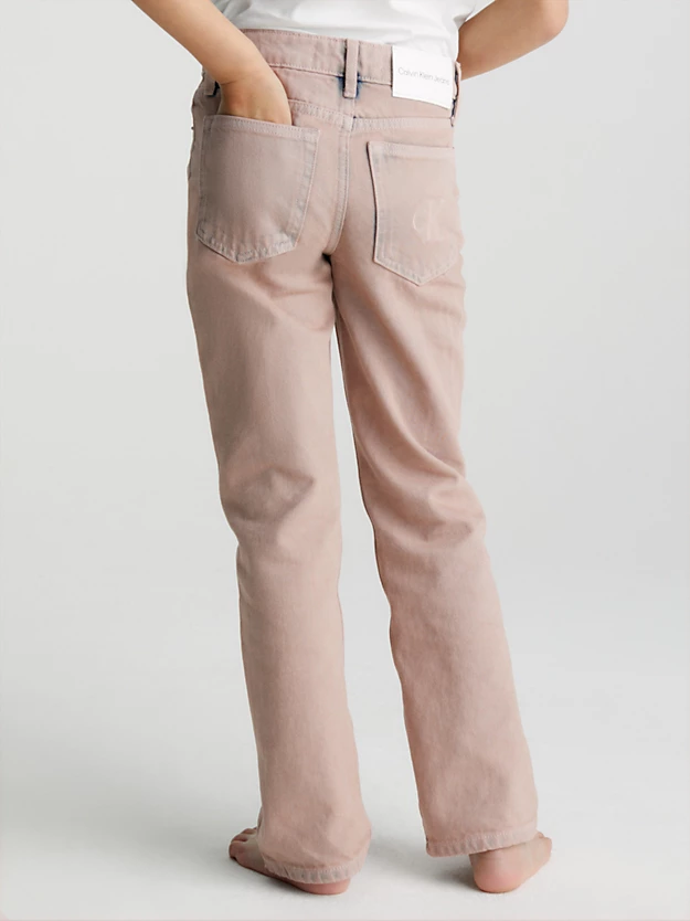 Calça jeans reta de cintura alta tingida