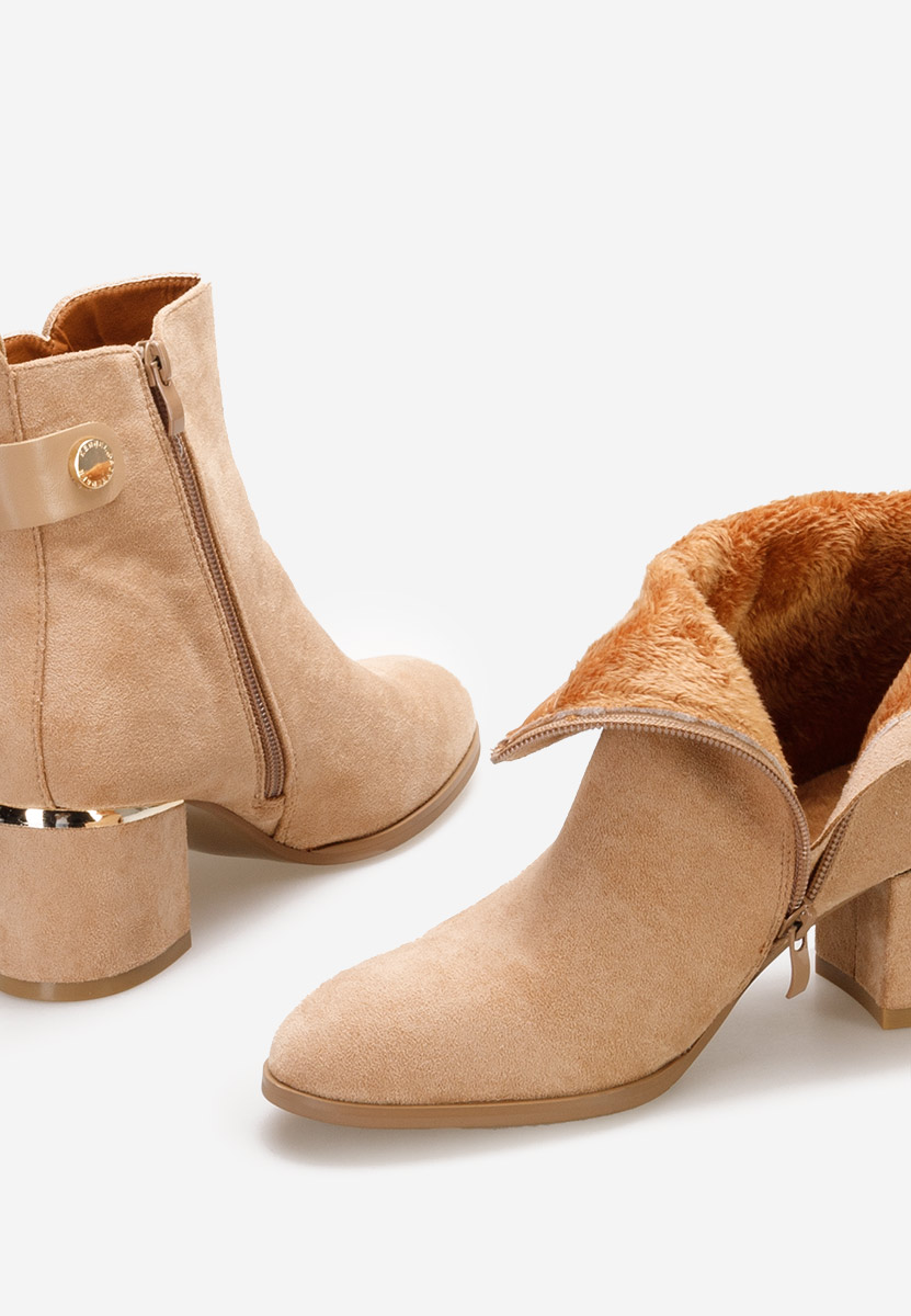 Bottines à gros talon kaki Sikora