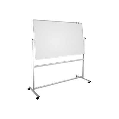 DAHLE - Tableau pivotant blanc laqué - 2 côtés magnétiques - 120 x 180 cm - 4 roues