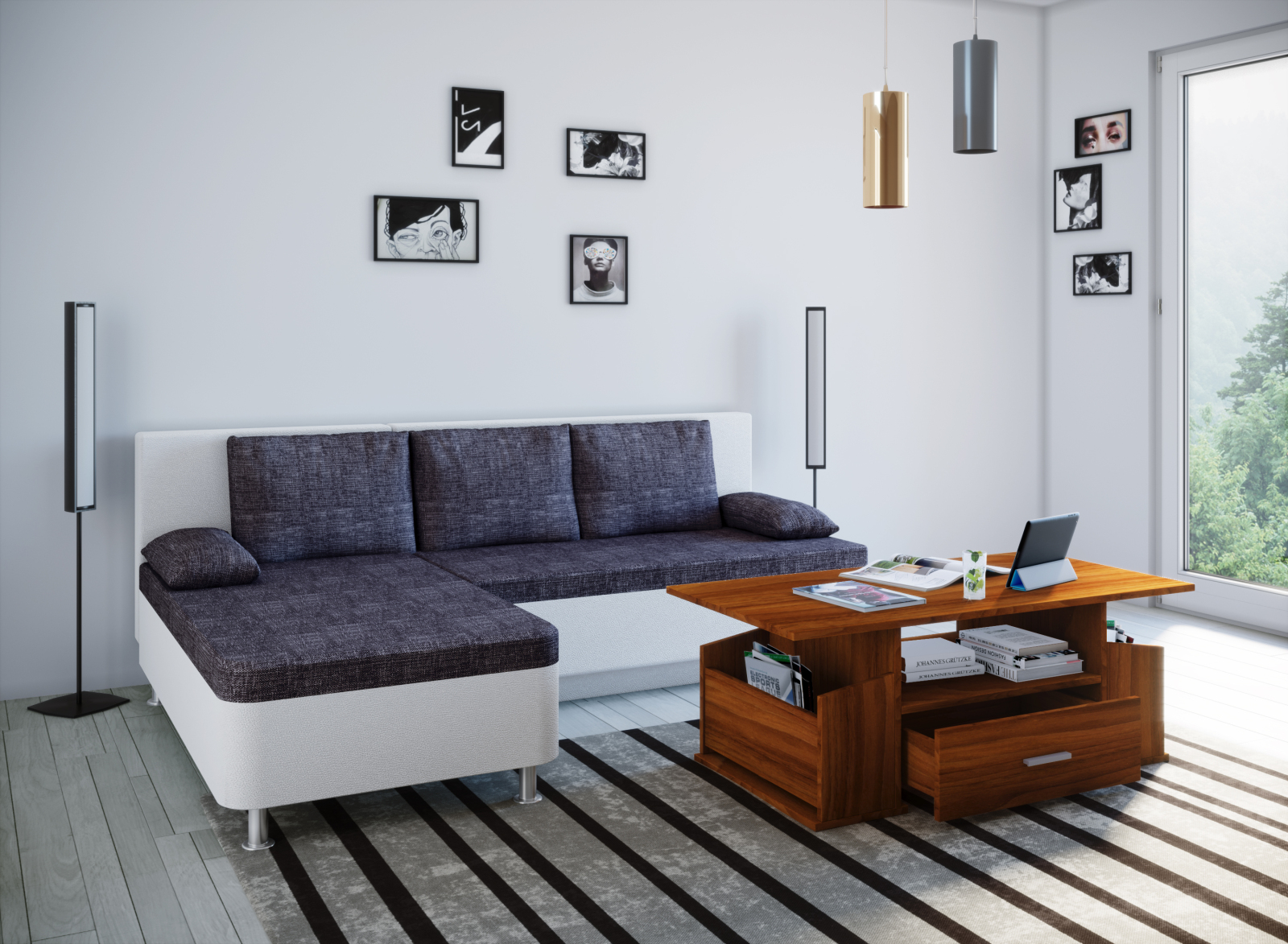 Couchtisch JUNATA - Kern-Nussbaum - 110 cm breit