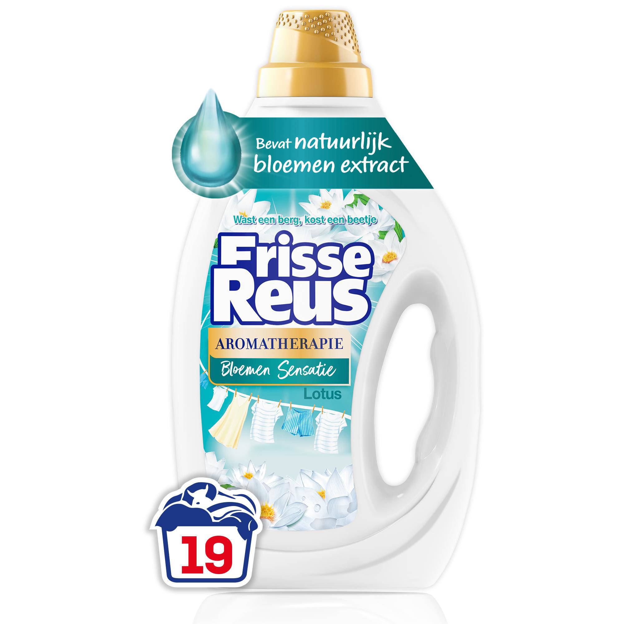 Witte-Reus Gel Lotus - vloeibaar wasmiddel - Witte Was - voordeelverpakking - 6 x 19 wasbeurten - 114 wasbeurten
