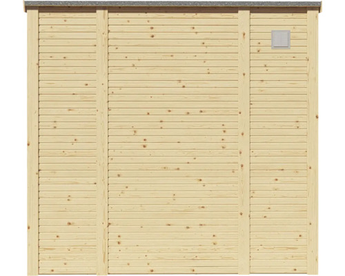 Bertilo Woodline tuinhuis met lessenaarsdak en vloer, 226 x 240 cm, natuurlijke afwerking