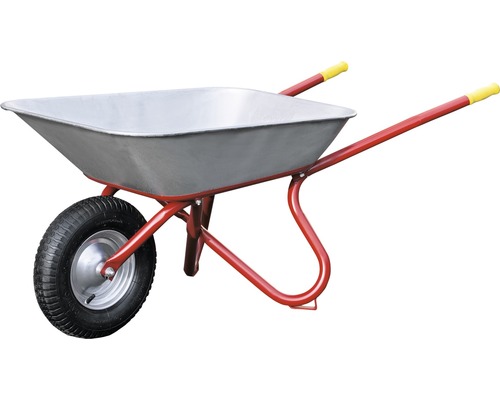 CAPITO Professionele Bouwkruiwagen EXPORT 85 Liter Platte Laadbak, Luchtband met Blokprofiel en Stalen Velg incl. Ergonomische Beukenhouten Handgrepen