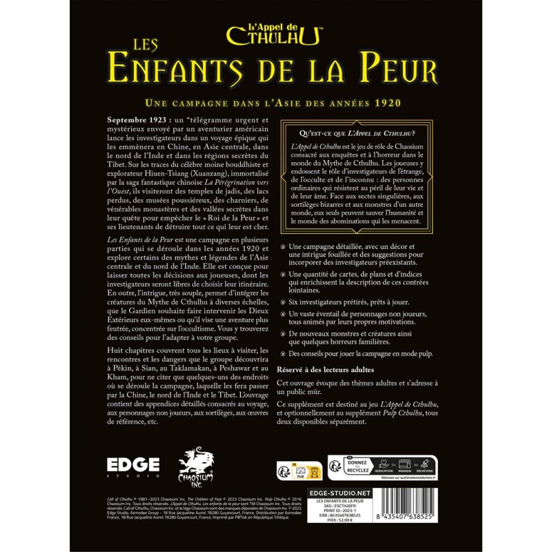 L'appel de Cthulhu : les enfants de la peur