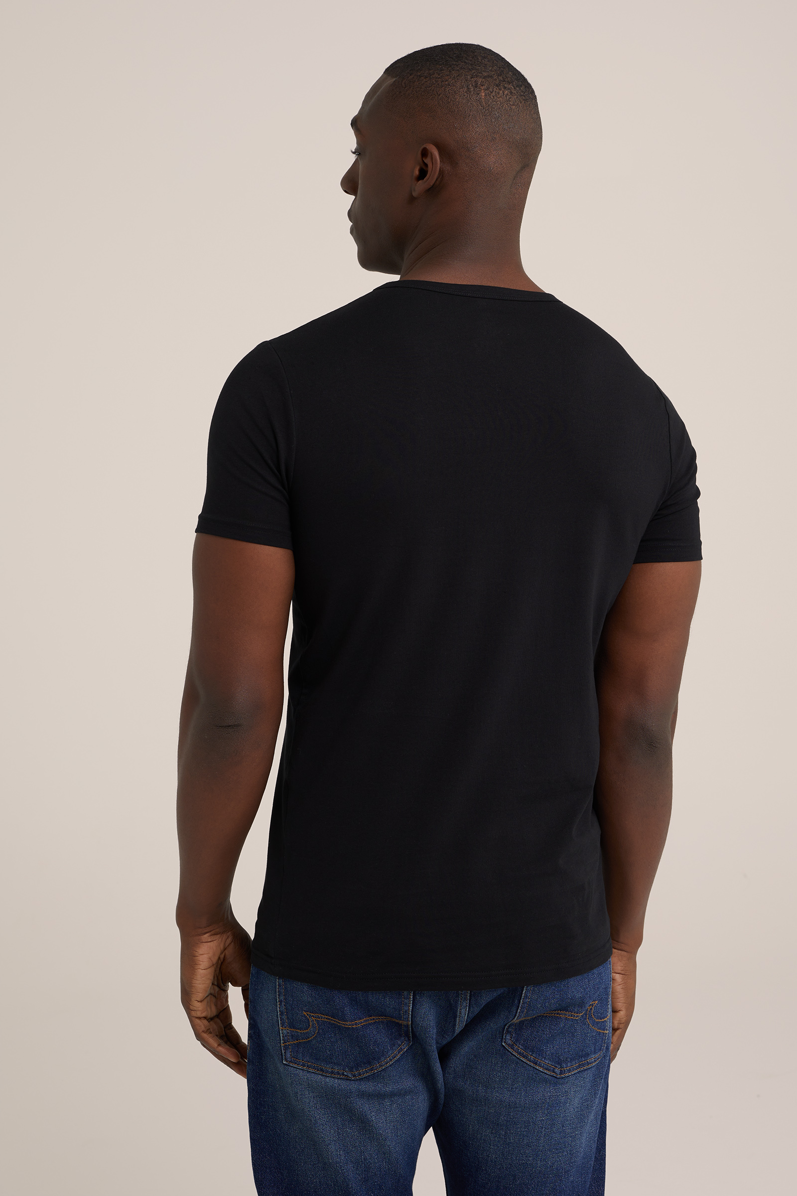 T-shirt, 4-pack WE Fashion Zwart