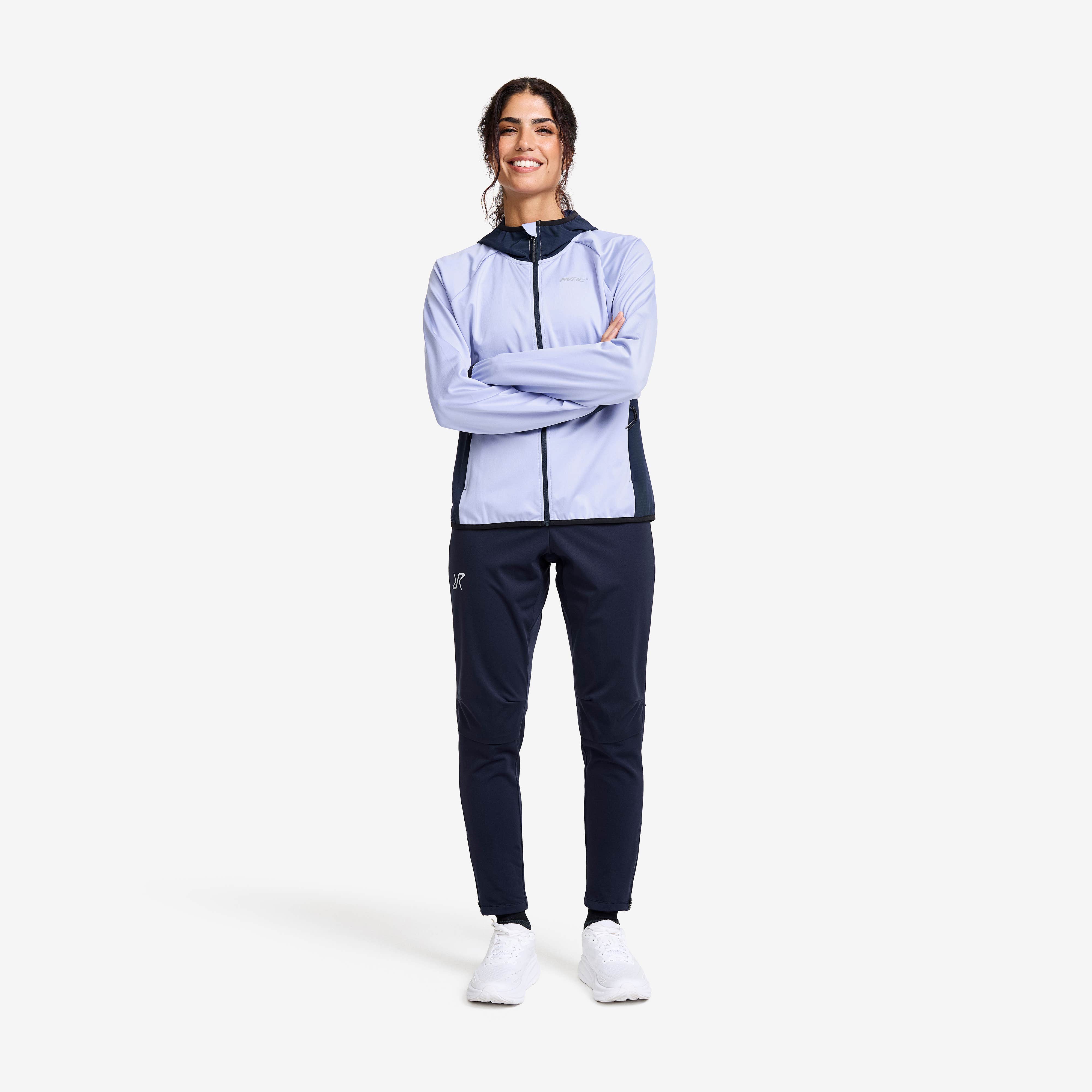Pace Hooded Wind Jacket Dame Bright Lavender/Navy