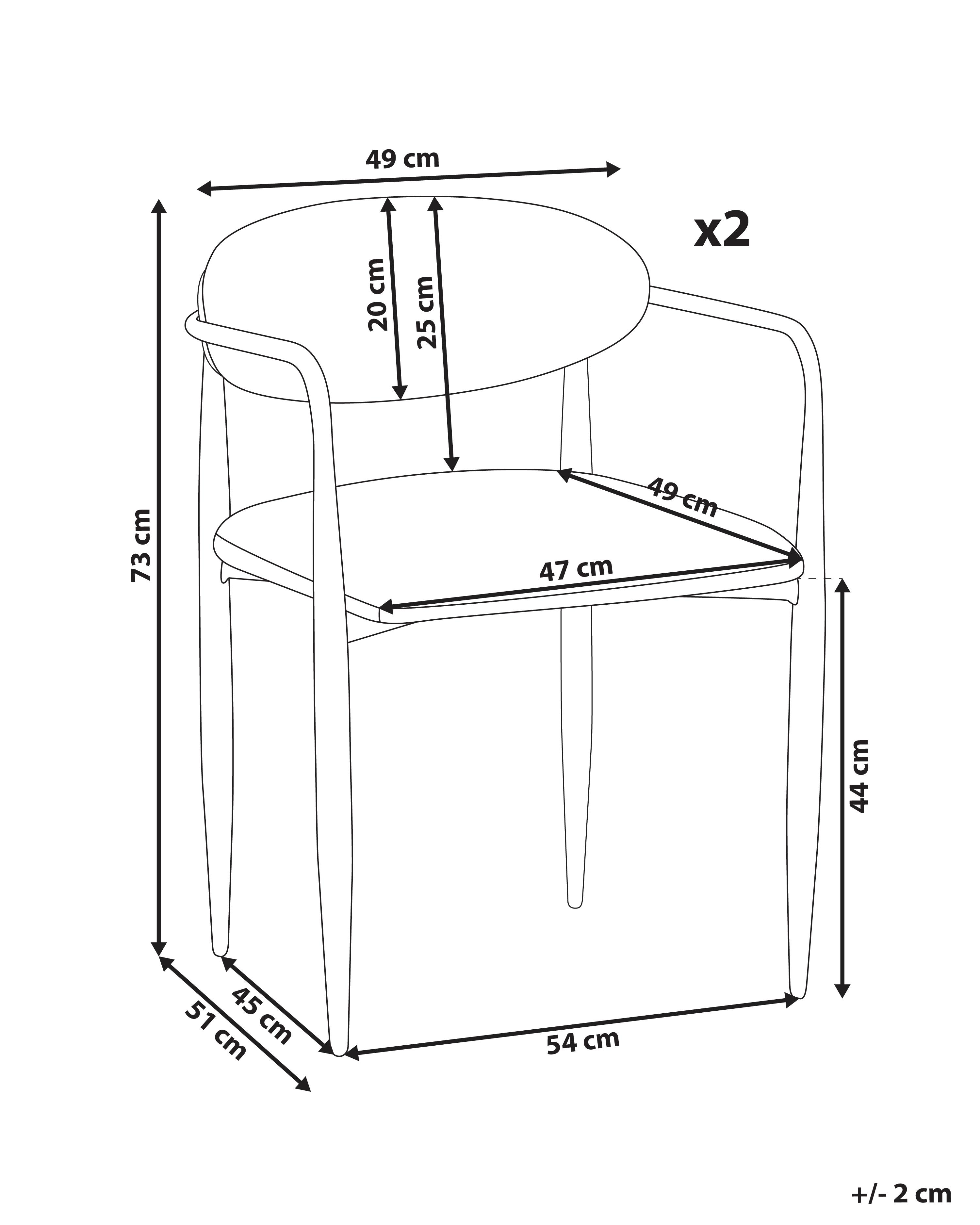 Set van 2 eetkamerstoelen TANEVIK Lichtbeige