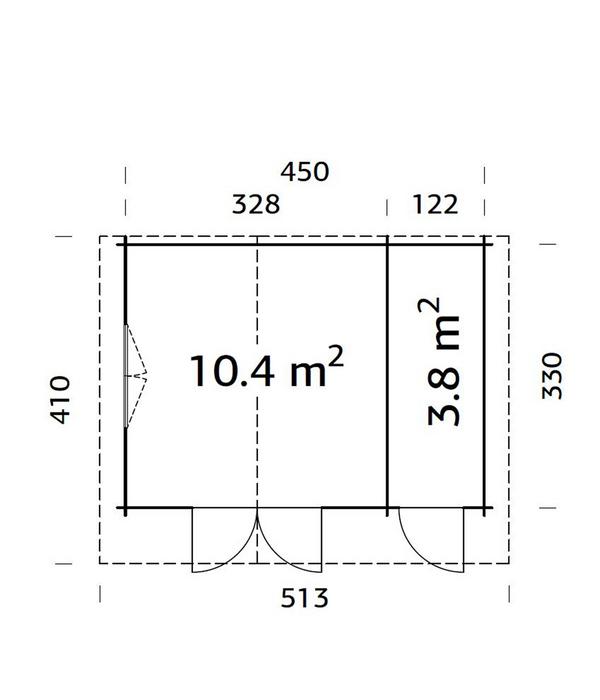 Palmako Gartenhaus Emma, ca. B513/H268/T410 cm