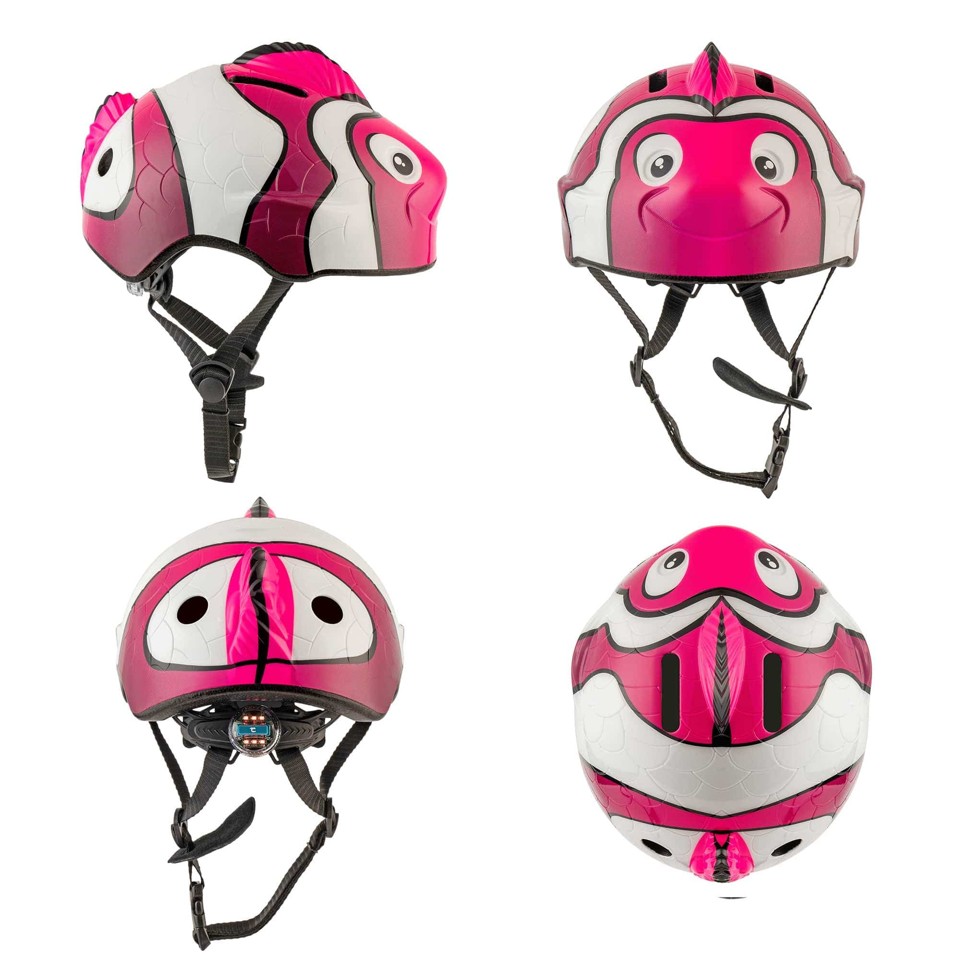 Crazy Safety - Cykelhjelm til børn - Pink klovnefisk (49-55 cm)
