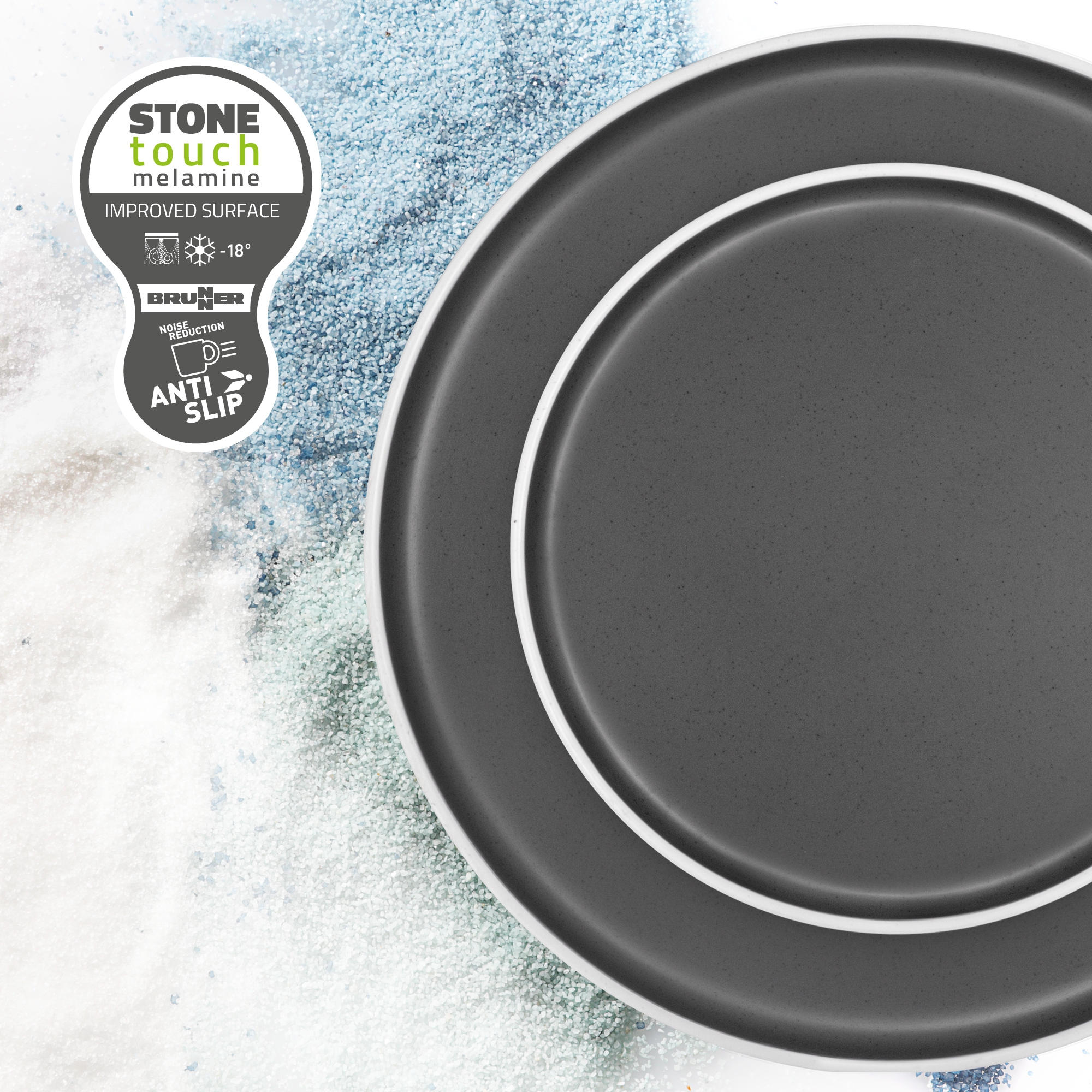 Brunner Dolomit Suppenteller Ø20 cm Grau