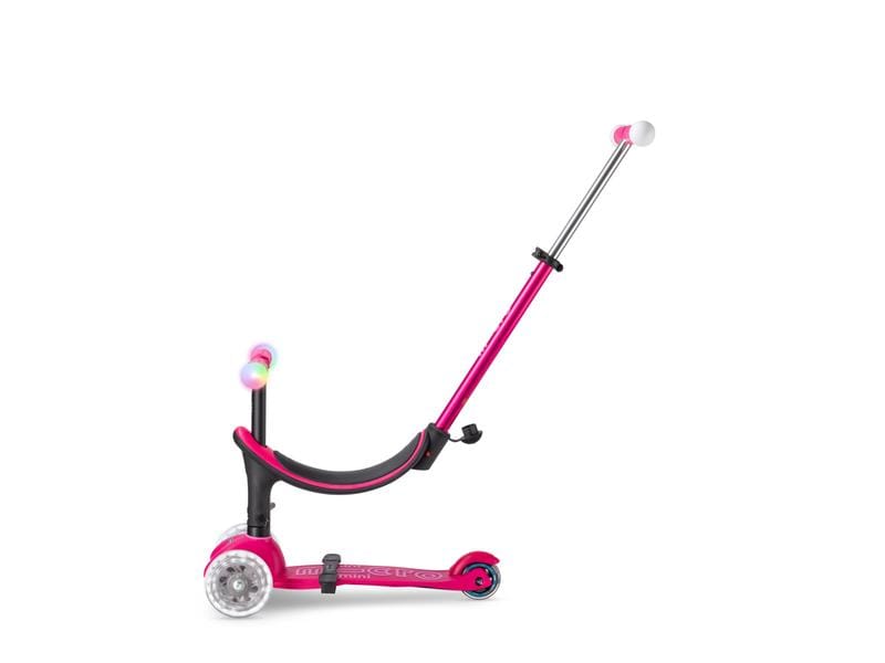 Micro Mobility Kickboard Mini2Grow Deluxe Magic LED, Pink All-in-one Scooter für die ersten Lebensjahre