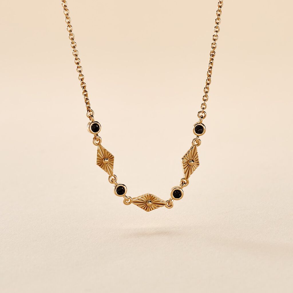 Collier Azteque Plaqué Or Jaune Spinelle