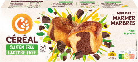 Céréal Mini Cakes Marbrés Sans Gluten Et Sans Lactose 200g