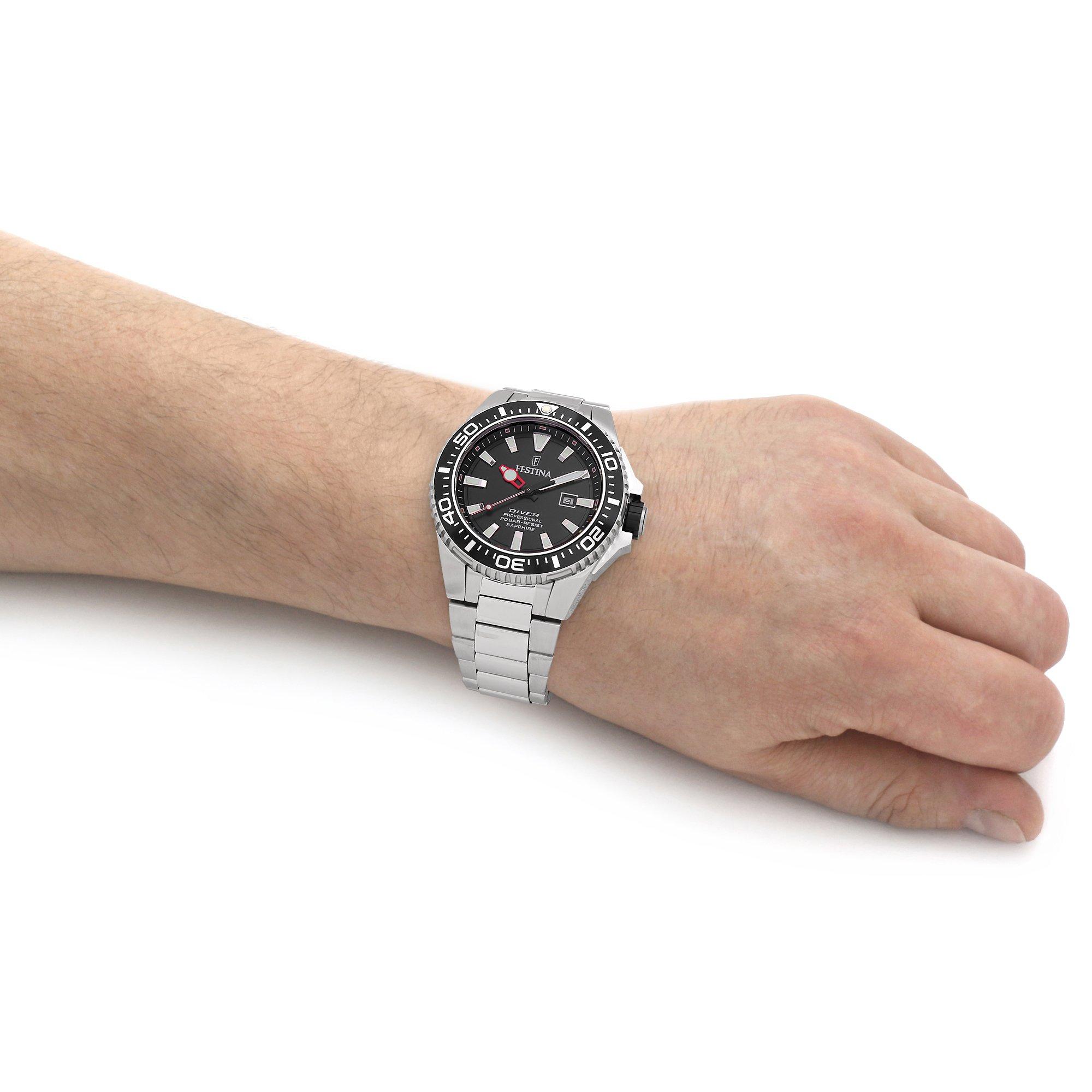 Festina Gents Festina Diver Silver Black Watch F20663 3