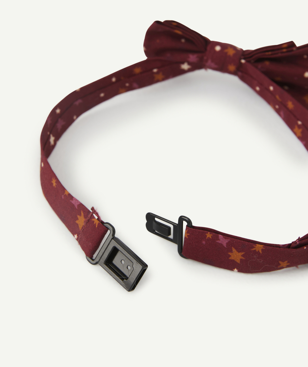 NOEUD PAPILLON BÉBÉ GARÇON BORDEAUX ET ÉTOILES