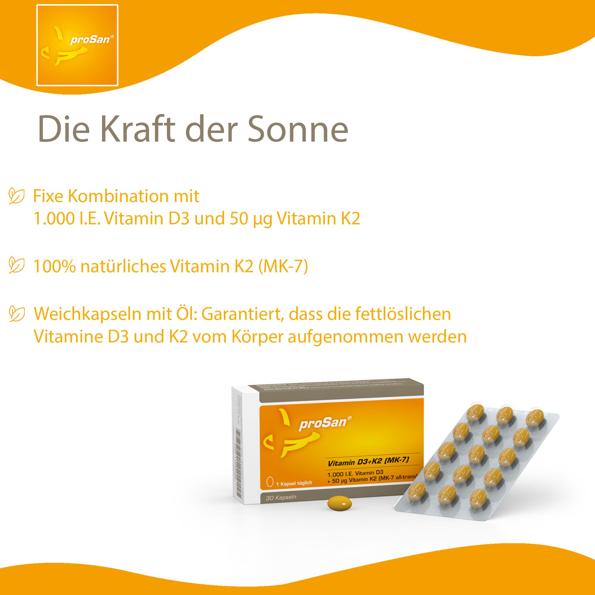 proSan Vitamin D3+K2 (MK-7)