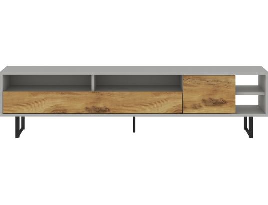 CONCEPT1 - Meuble TV Luga gris chene 180 x 29,8 x h44,7 cm