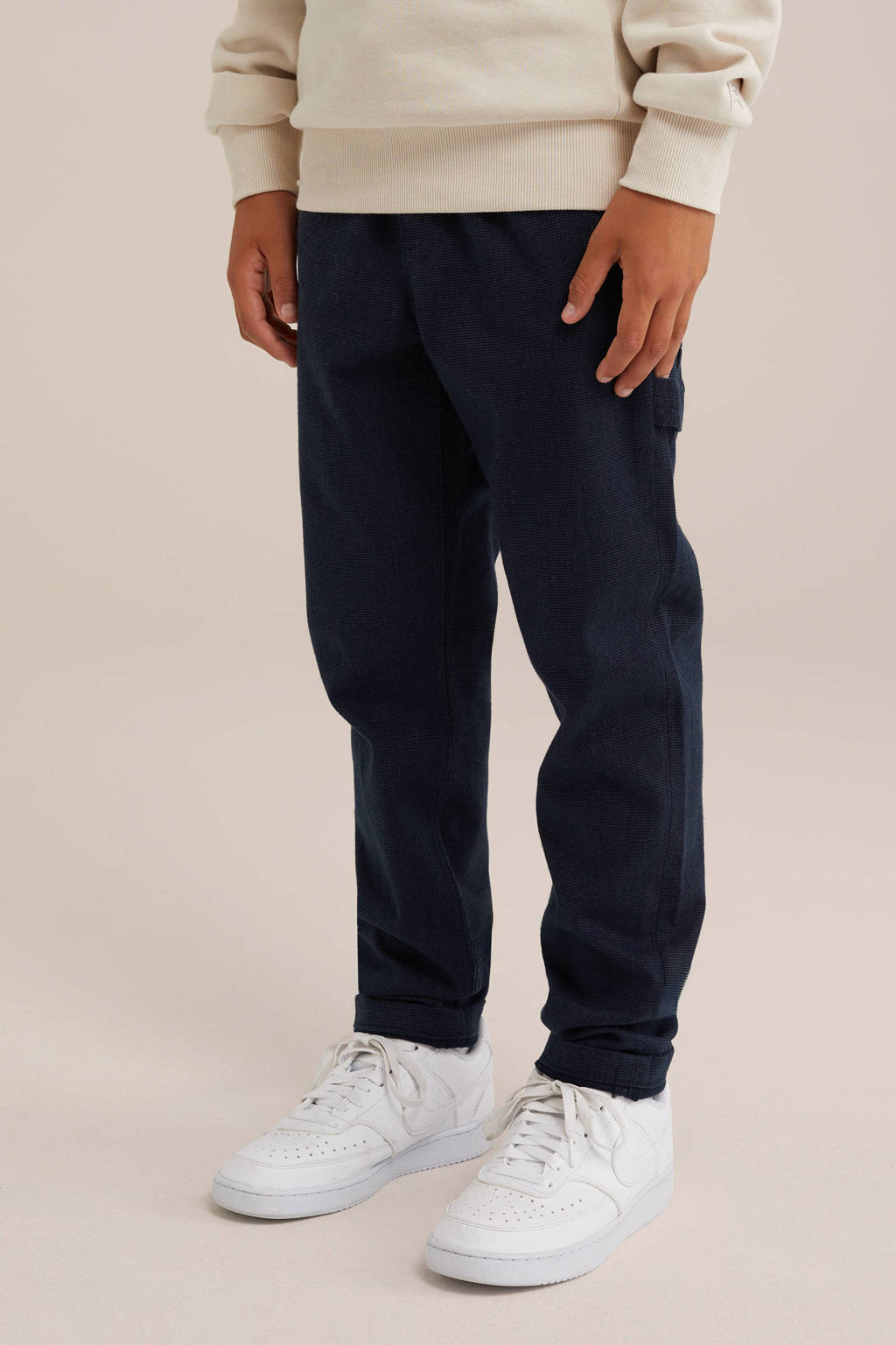 WE Fashion broek donkerblauw