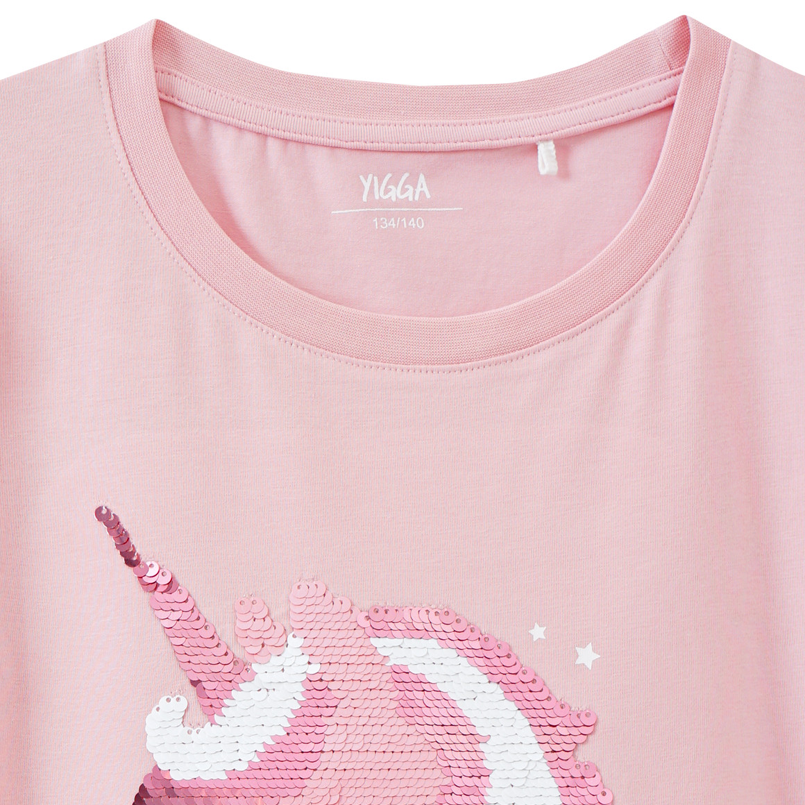 Yigga Mädchen T-Shirt mit Wendepailletten rosa