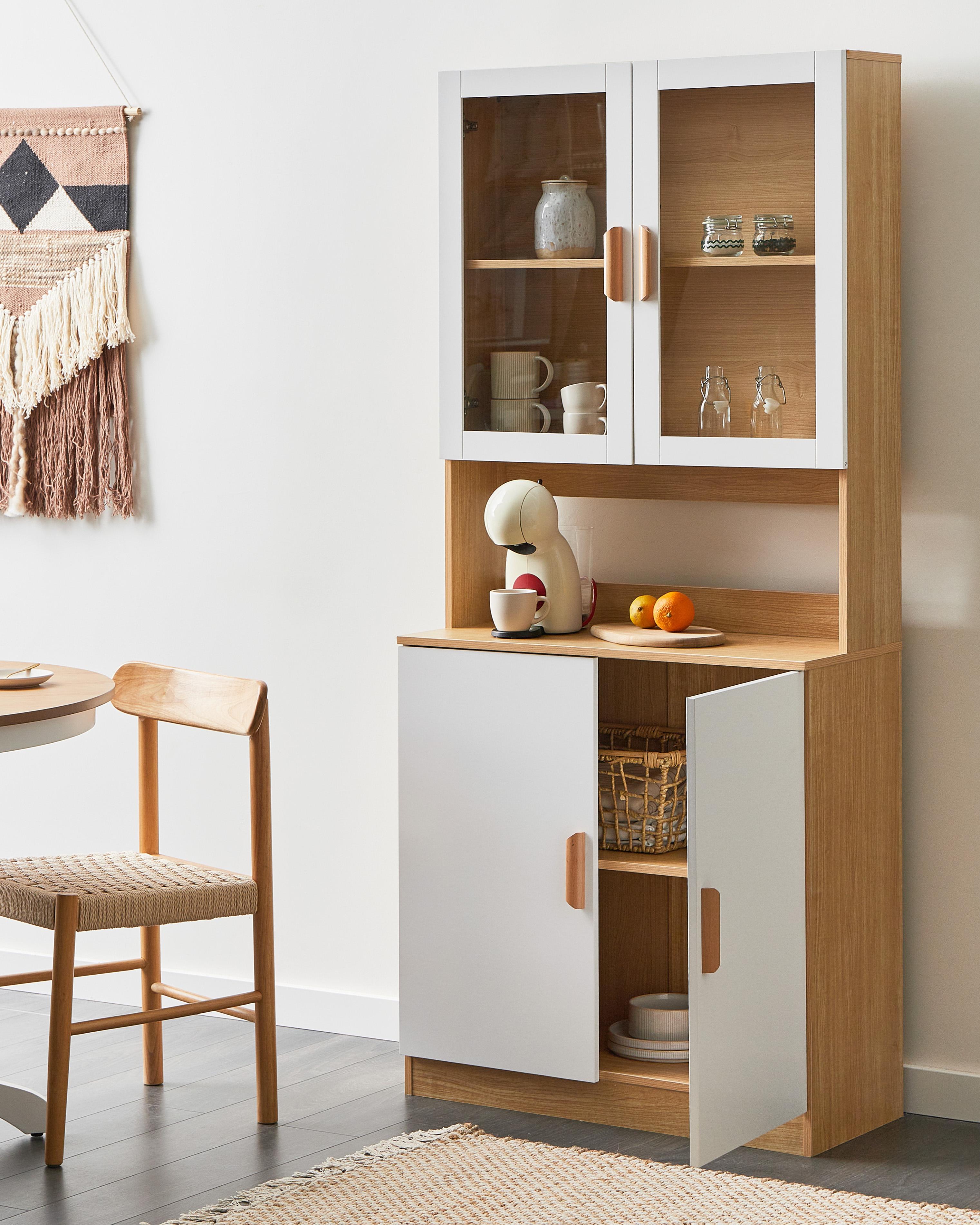 Glazen vitrinekast CYGNET 80 cm Wit