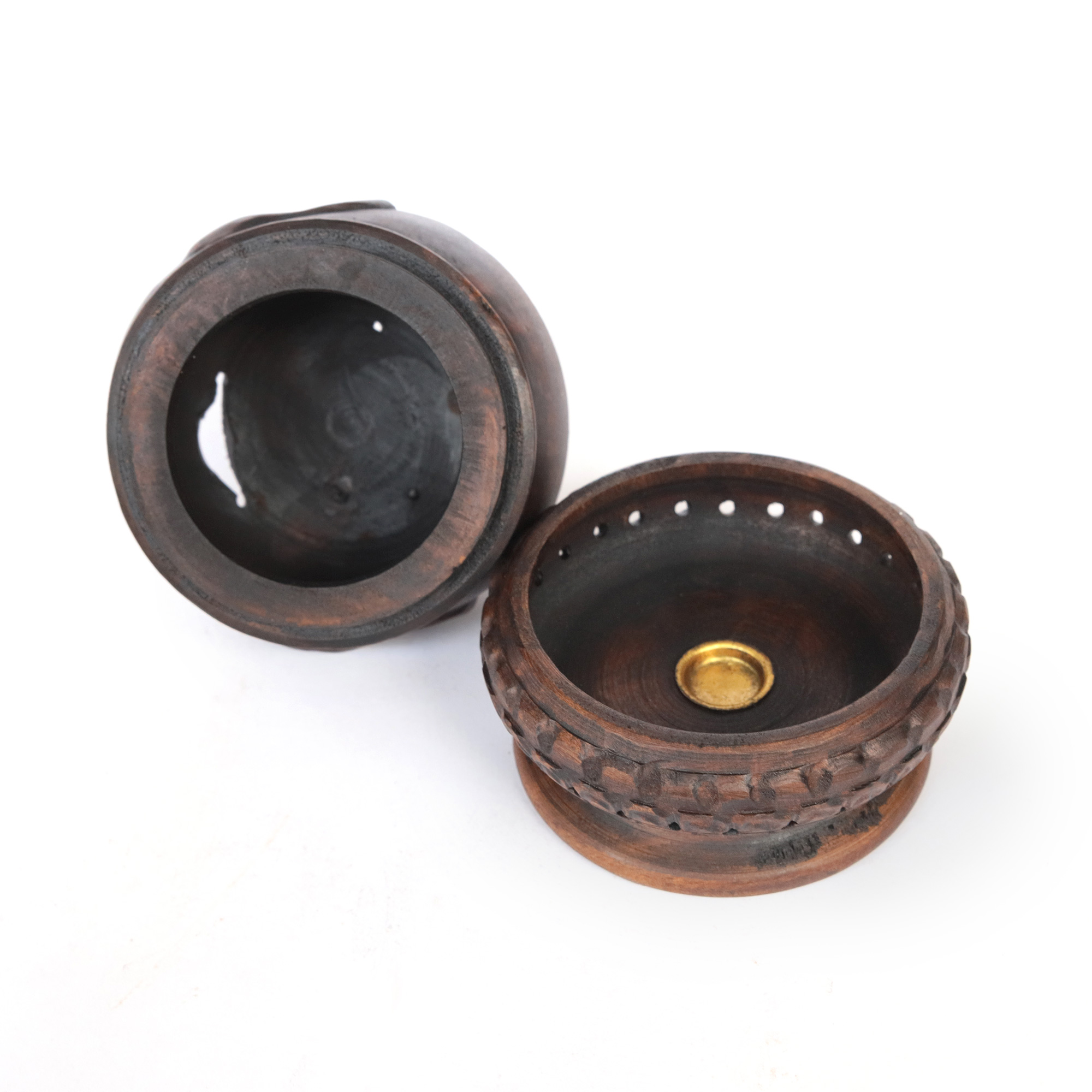Räucherkegel-Halter 'Buddha', Holz, B 10 cm, H 10 cm, T 11 cm von fischer's lagerhaus