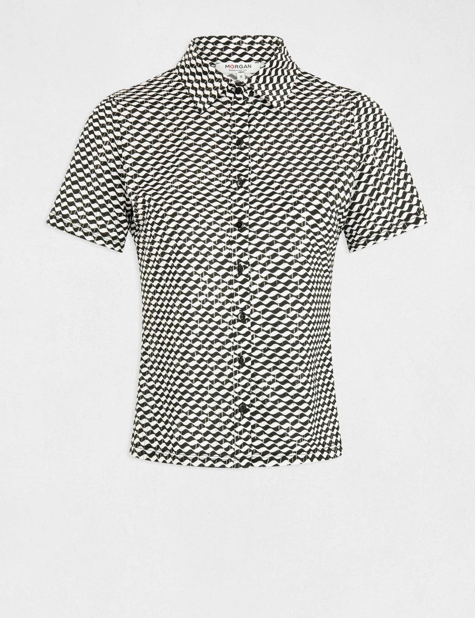 T-shirt boutonné imprimé géométrique multico femme - multico