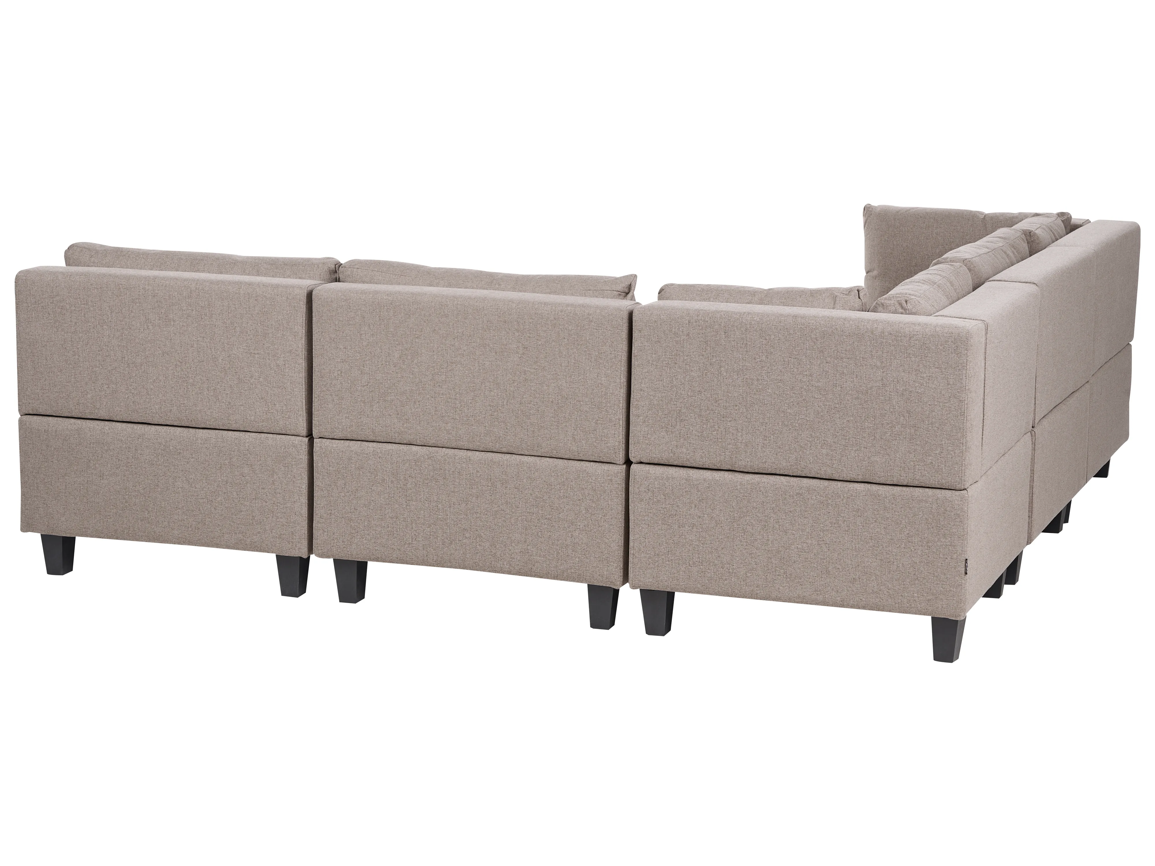 Modulaire hoekbank 5-zits UNSTAD Stof Bruin met ottomaan rechtszijdig