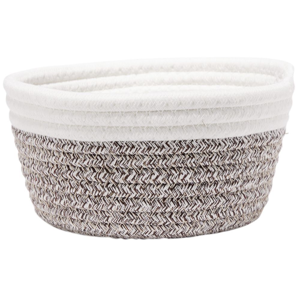 Panière ronde en coton tressé Ø18 cm