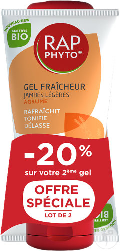Rap Phyto Gel Fraîcheur Jambes Légères Parfum Agrumes Duo Tubes 2x150ml