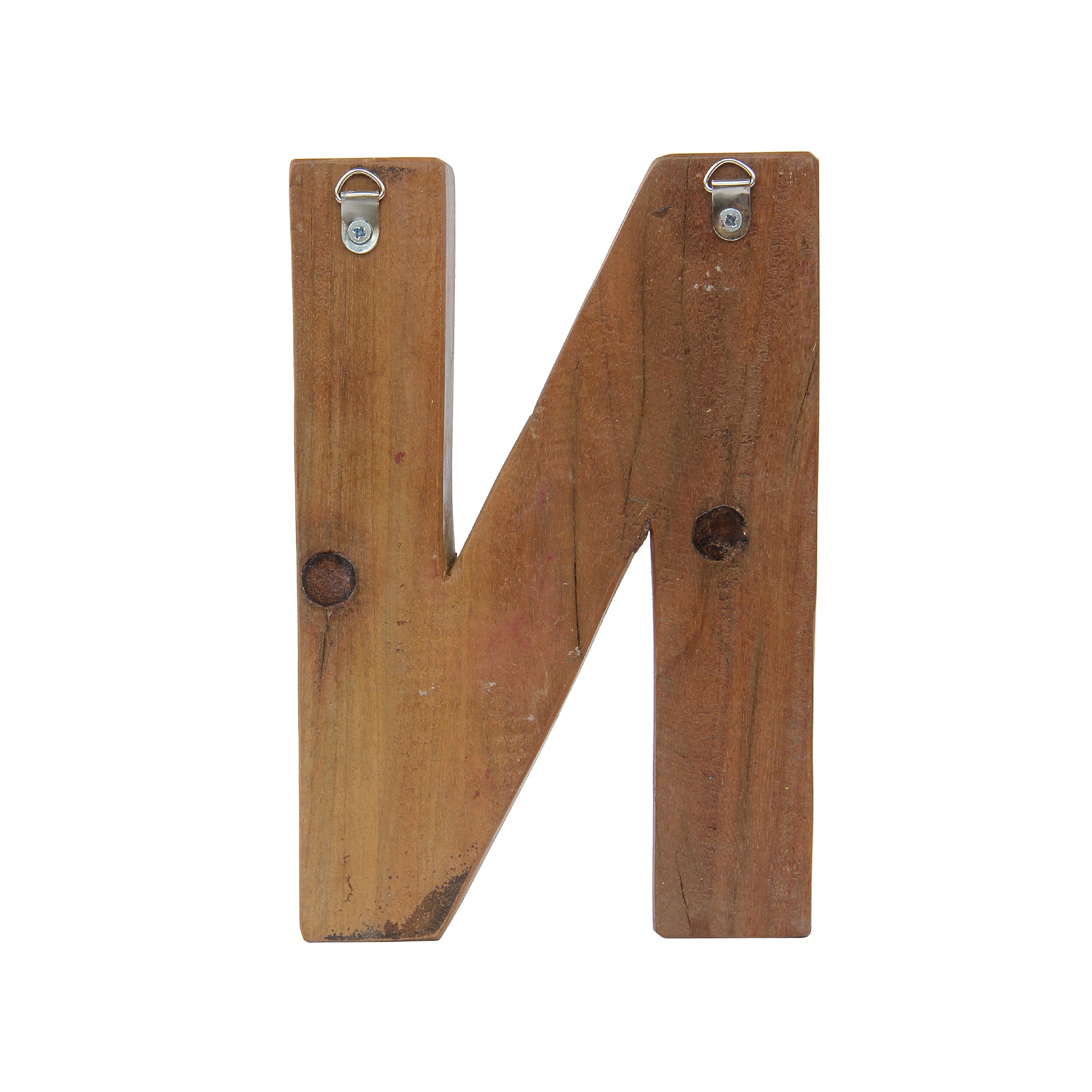 Holzbuchstabe 'N', mehrfarbig, T 2,5 cm, B 13 cm, H 19 cm von fischer's lagerhaus
