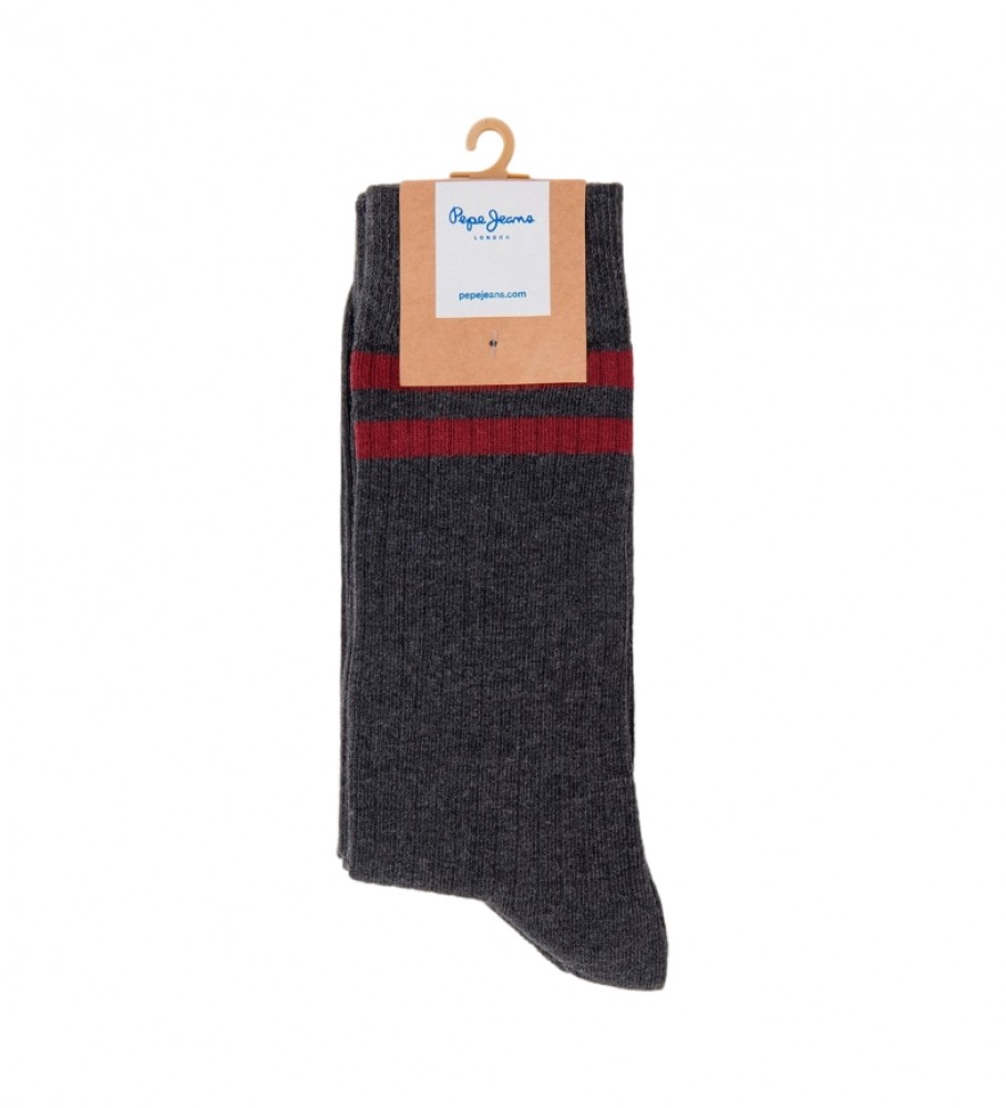 Pacote com 3 pares de meias Pepe Jeans com detalhes em cinza.