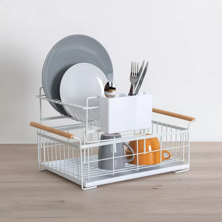 Egouttoir de cuisine en métal 2 niveaux (48 x 28 cm) Blackwood Blanc