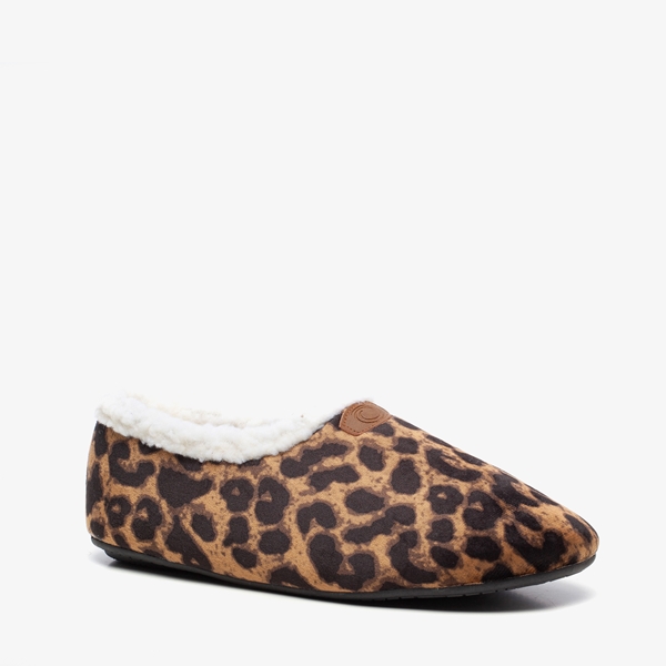 Thu!s gevoerde dames pantoffels met luipaardprint