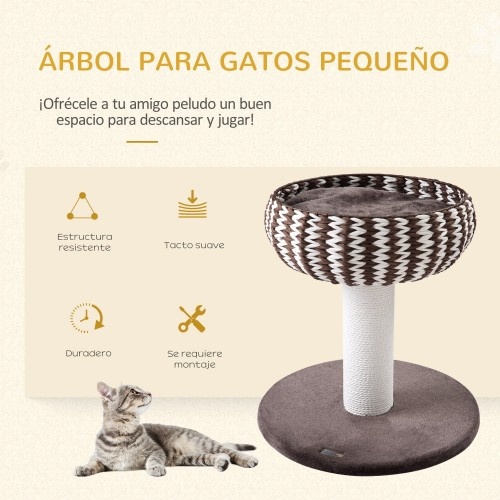 Arranhador PawHut pequeno marrom para gatos de pequeno porte