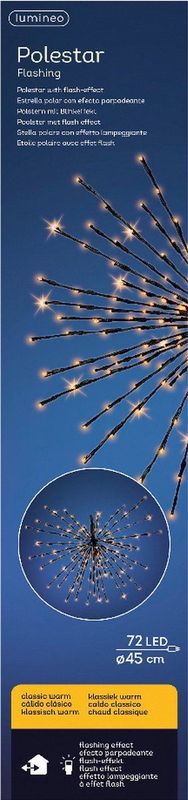 Lumineo - LED Verlichting Poolster - Warmwit - 45 cm - Kunststof - 72 Lampjes