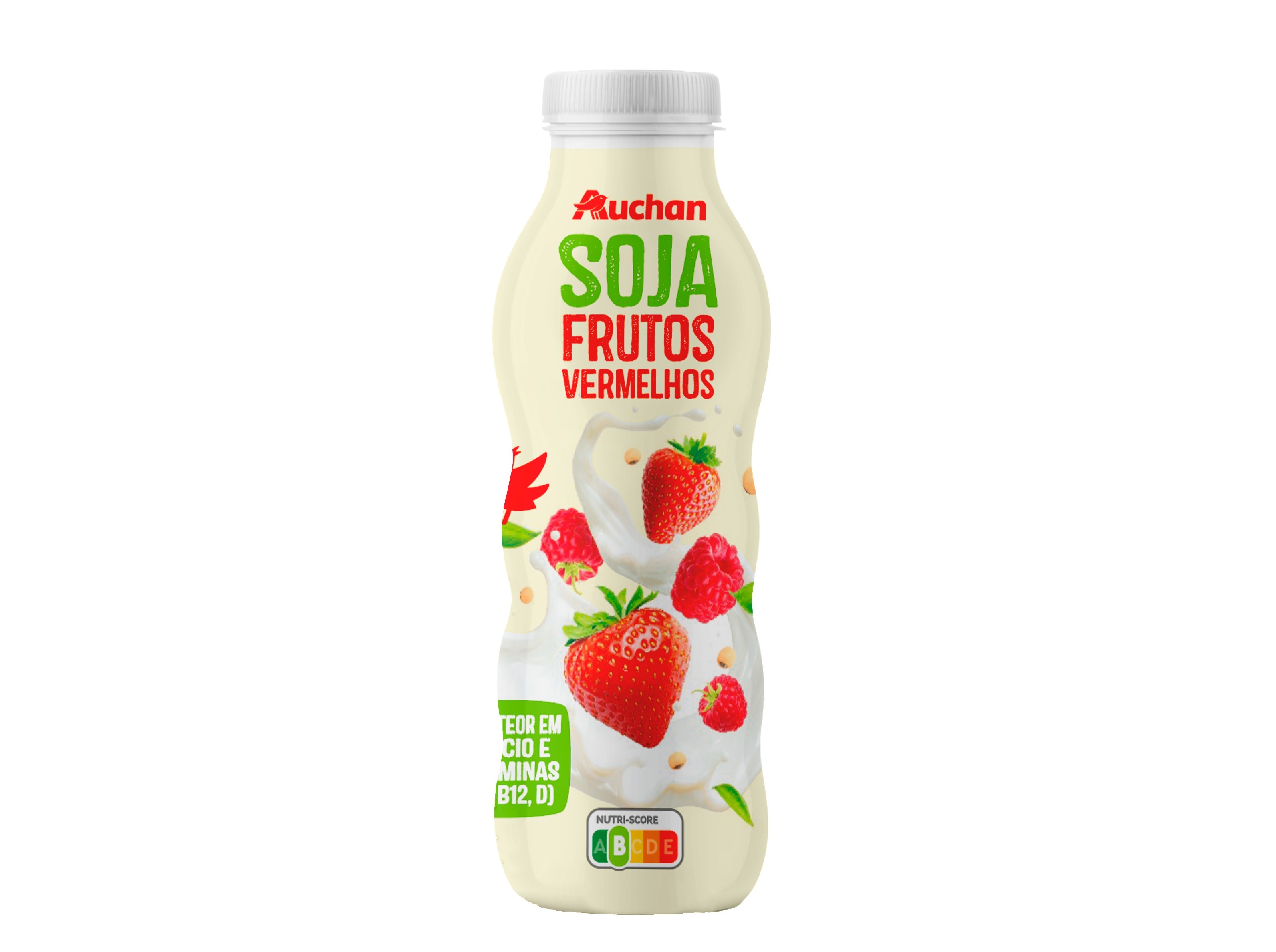 SOJAGURTE LÍQUIDO AUCHAN FRUTOS VERMELHOS 4X150 ML