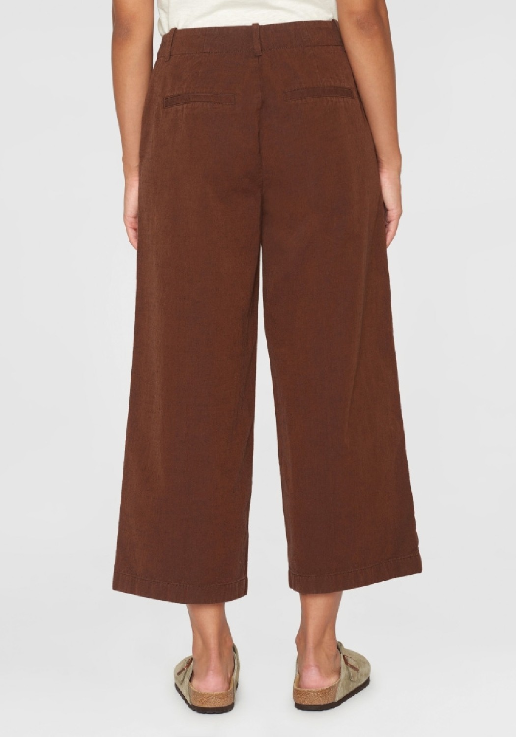 Knowledge Cotton Apparel Stoffhose Posey Wide Slub-Yarn Tiramisu